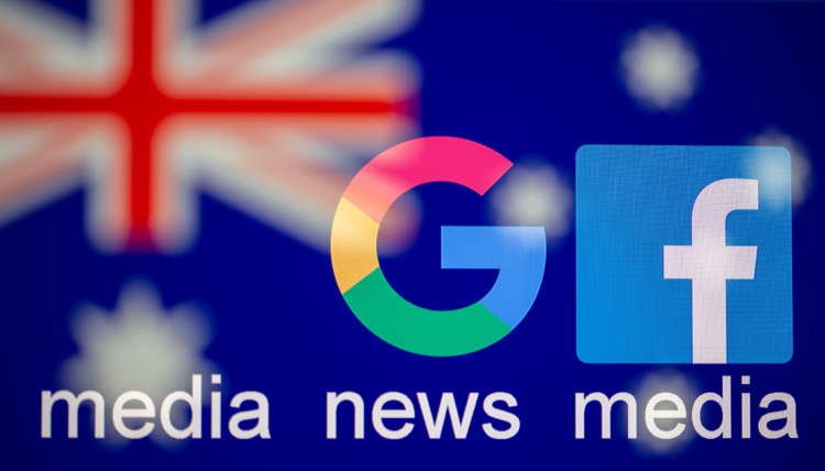 Illustration depicting Google and Facebook logos with Australian flag, highlighting media reforms - Global Banking & Finance Review