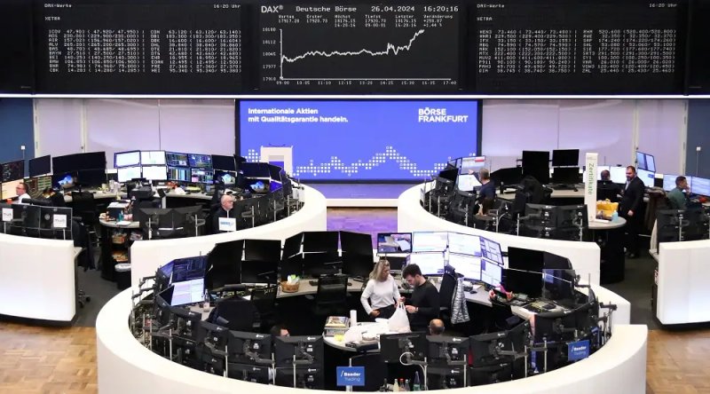 Image for European stocks eke out gains after German inflation data; Deutsche Bank drops