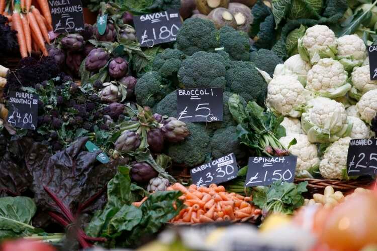 Fresh vegetables at a London market, highlighting food security issues in Britain's food strategy - Global Banking & Finance Review
