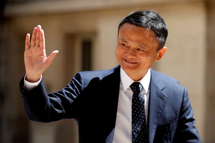 FILE PHOTO: FILE PHOTO: Jack Ma, billionaire founder of Alibaba Group, arrives at the “Tech for Good” Summit in Paris, France