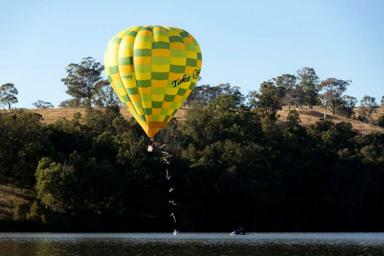 Iffland performing a daring dive from a hot air balloon in Australia - Global Banking & Finance Review