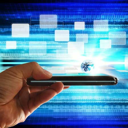 Close-up of a touch screen mobile phone showcasing BYOD technology in the workplace - Global Banking & Finance Review