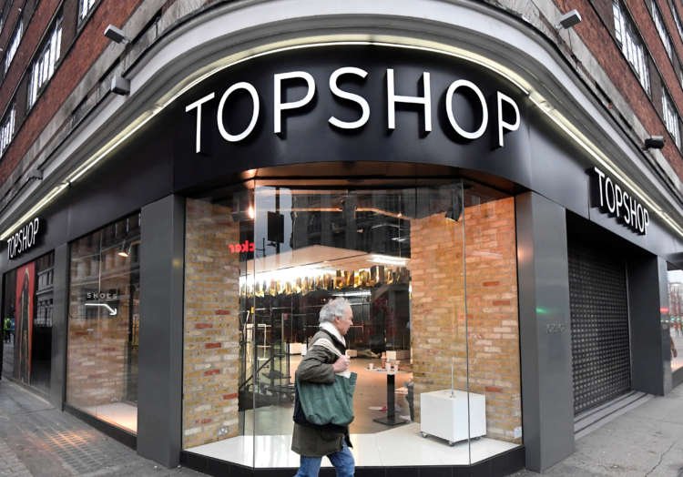 FILE PHOTO: Closed branch of Topshop seen, after the British online fashion retailer ASOS said it has bought the brand amongst others from the collapsed Arcadia group, London, Britain