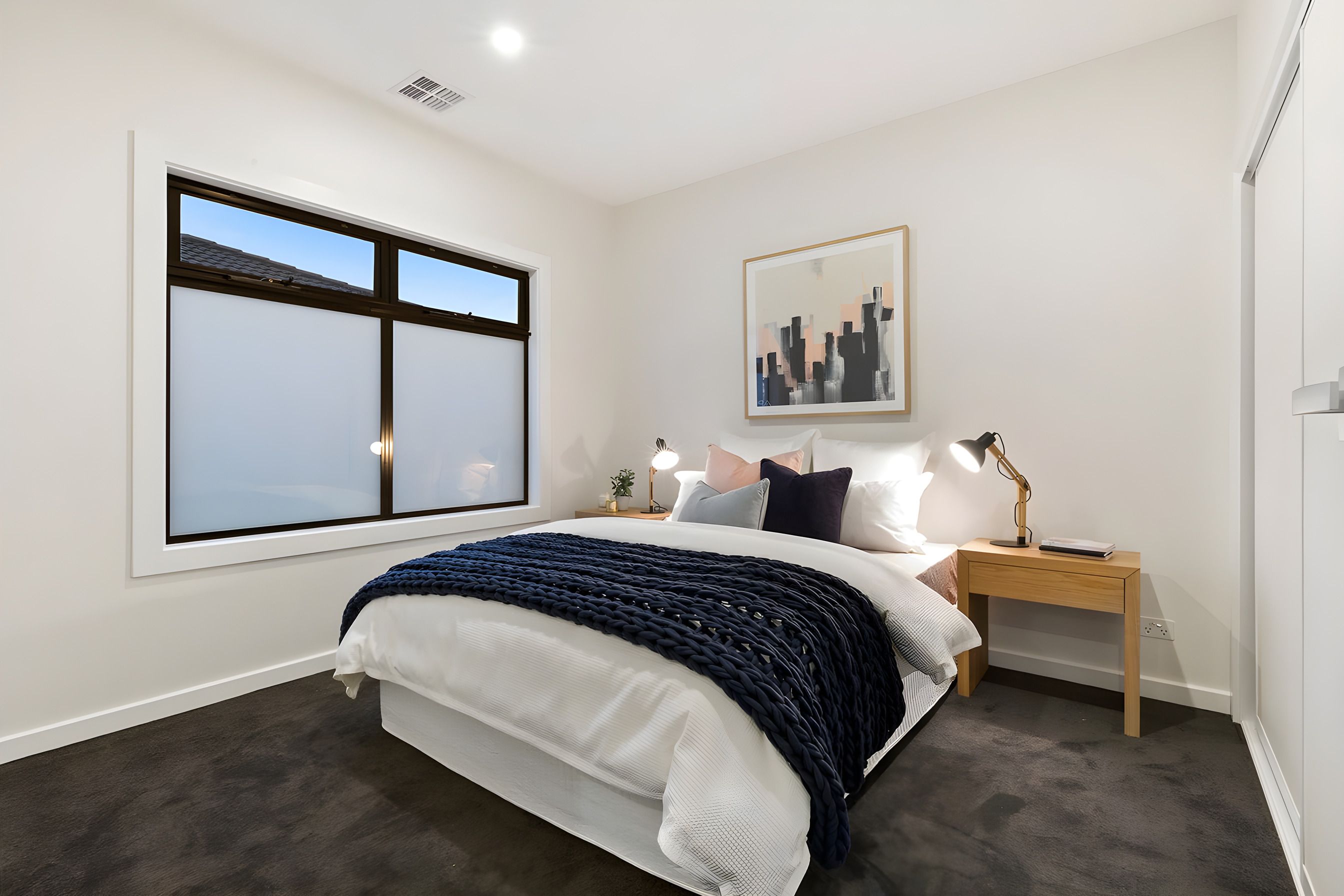 Bedroom in the Bentleigh East townhouses