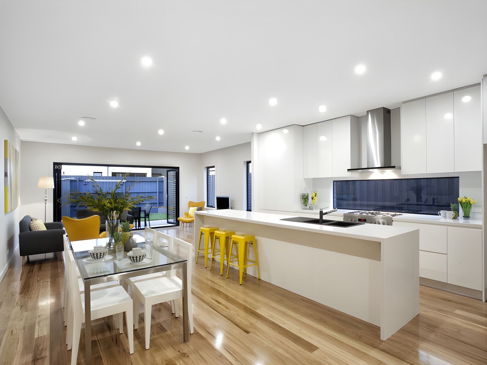 Kitchen and dining area in the Glen Huntly townhouses