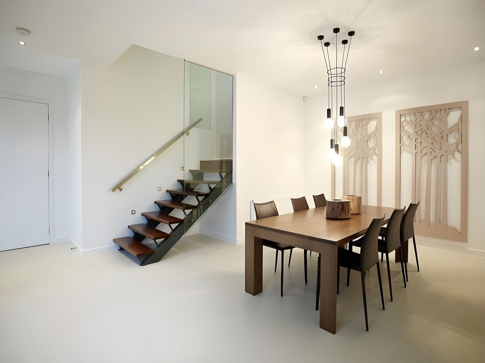 Dining room and open stair in the Beaumaris renovation