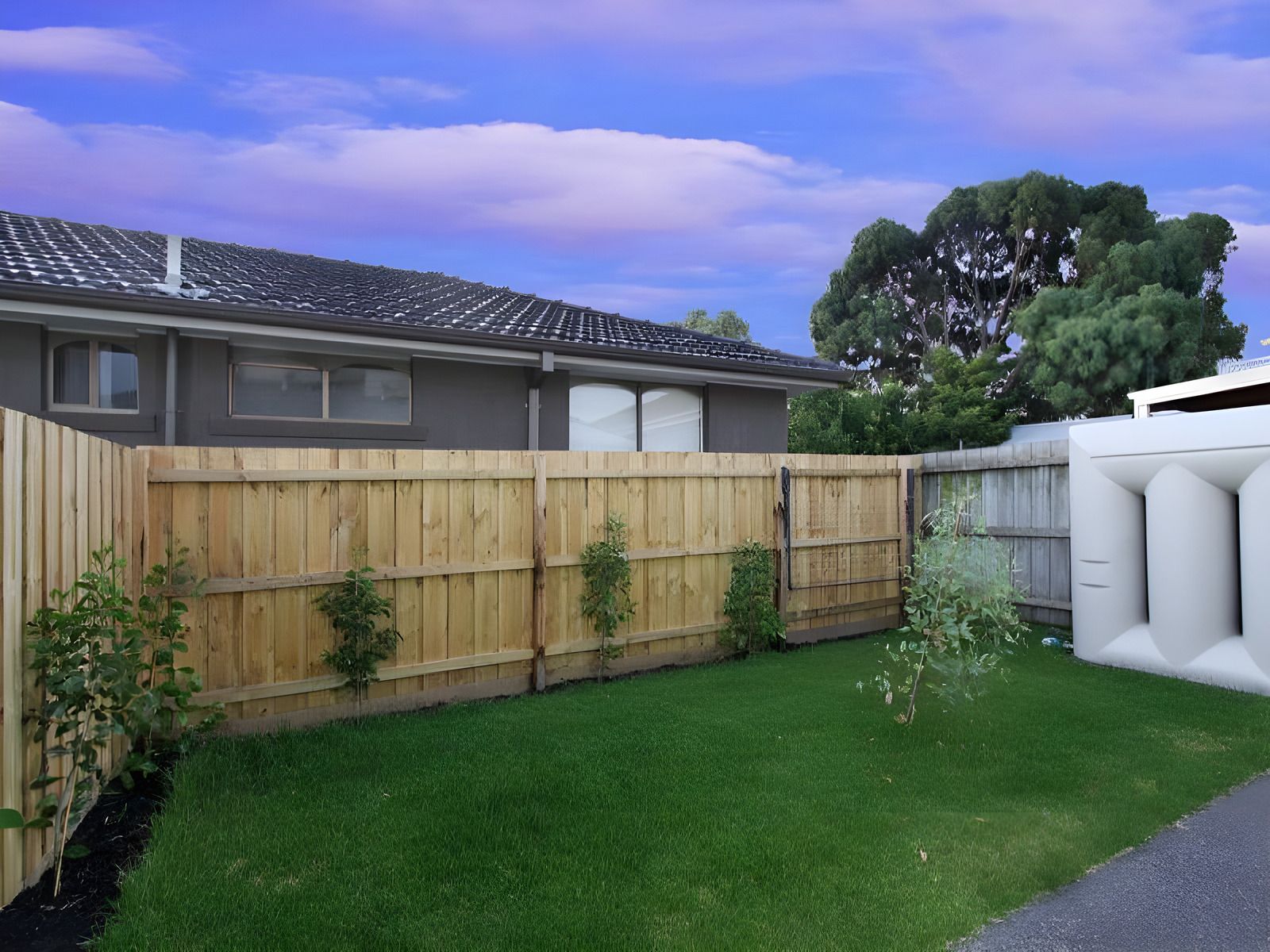 Back garden of the Oakleigh townhouses