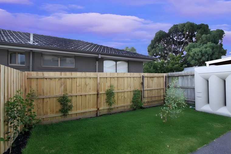 Back garden of the Oakleigh townhouses
