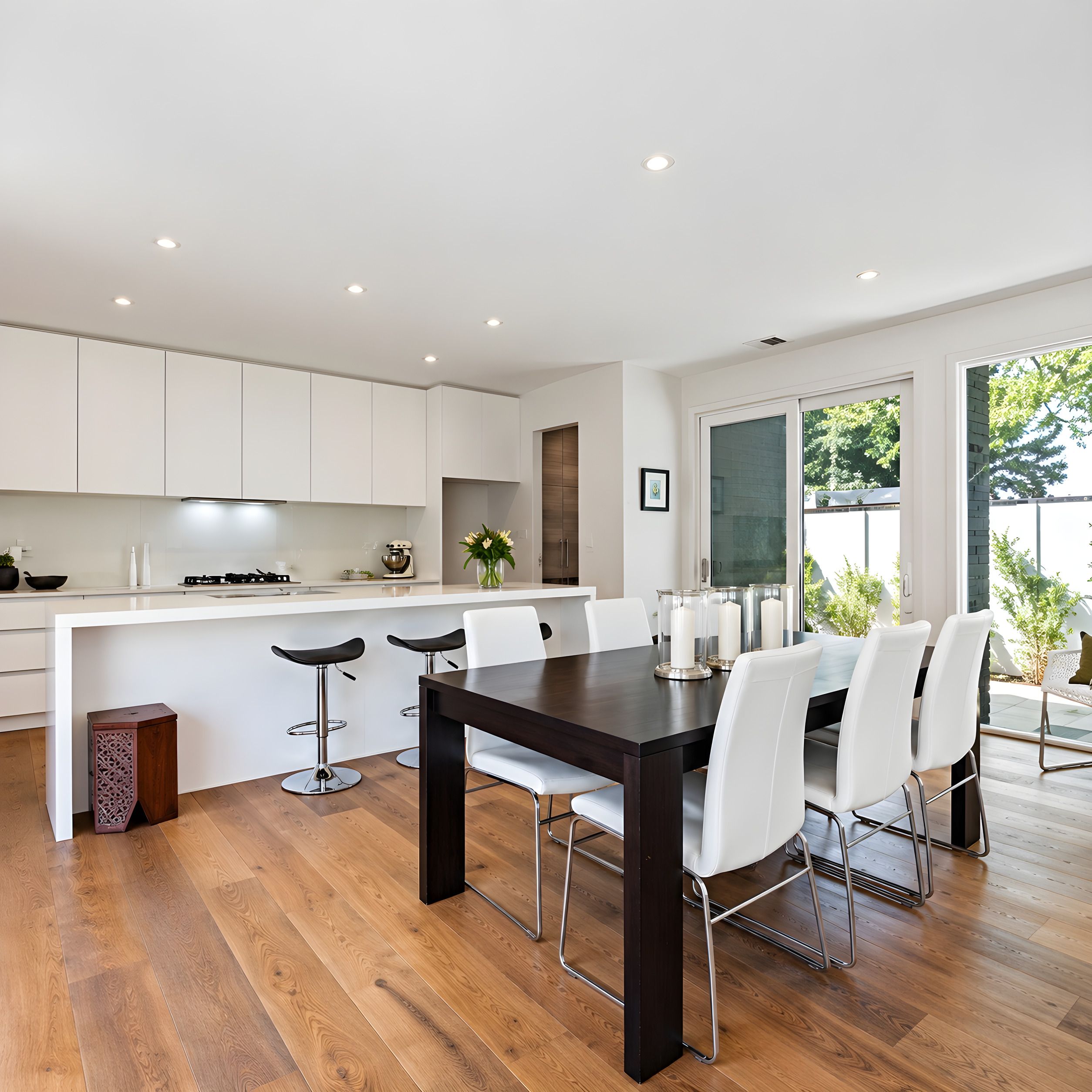 Kitchen and dining area in a Glen Iris townhouse