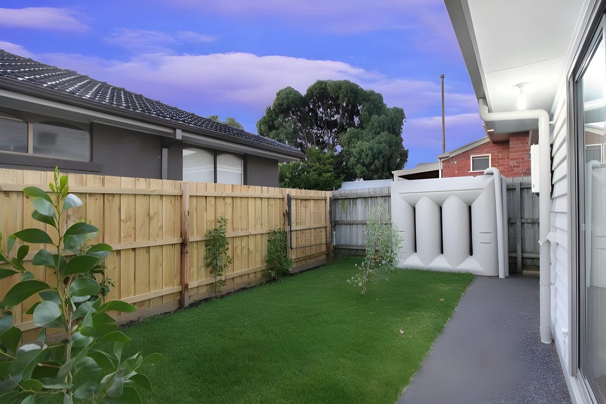 Rear garden of the Oakleigh townhouses