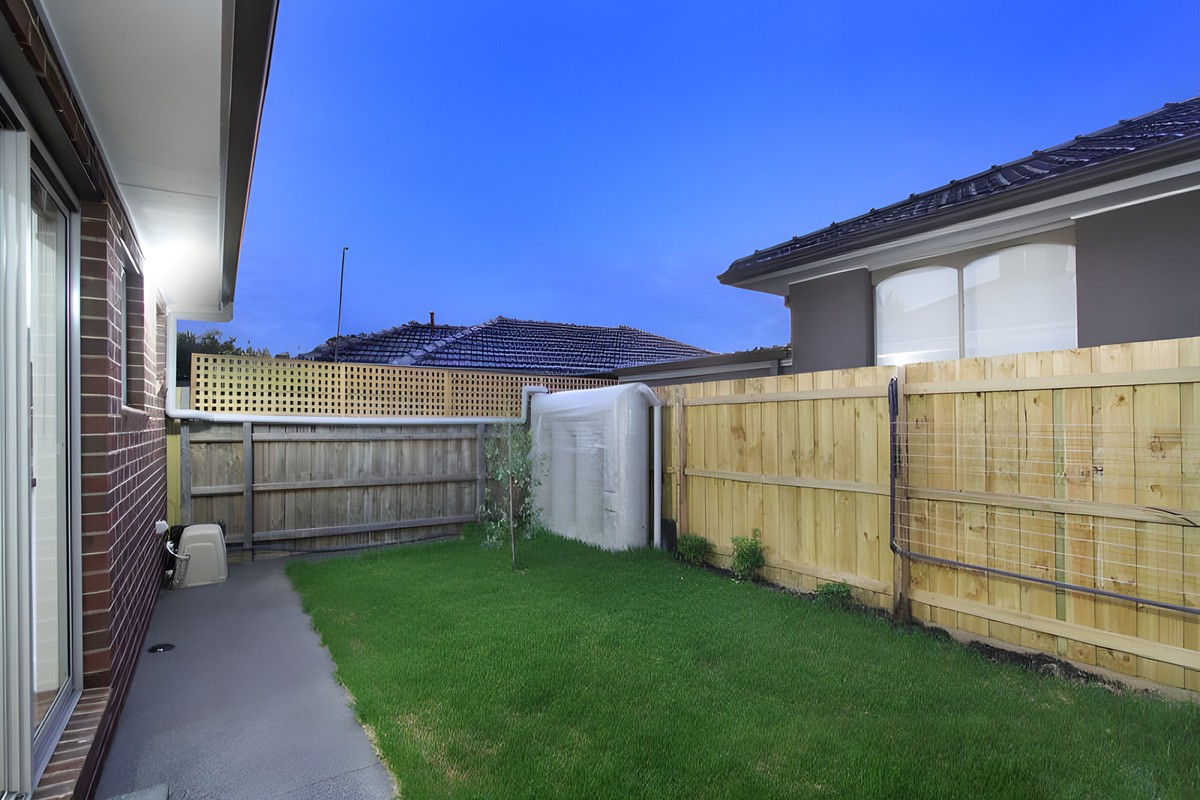 Back garden of the Oakleigh townhouses