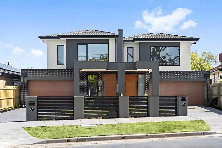 Front of the Moorabbin side by side townhouses