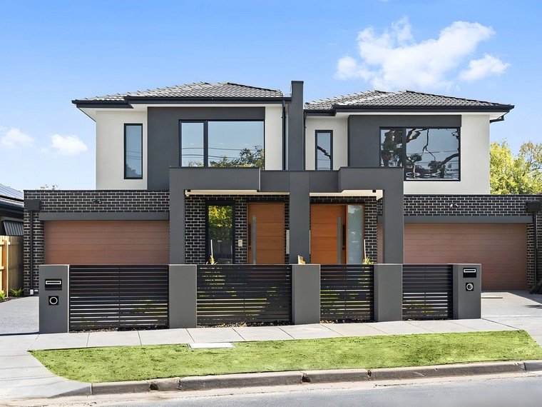 Front of the Moorabbin side by side townhouses