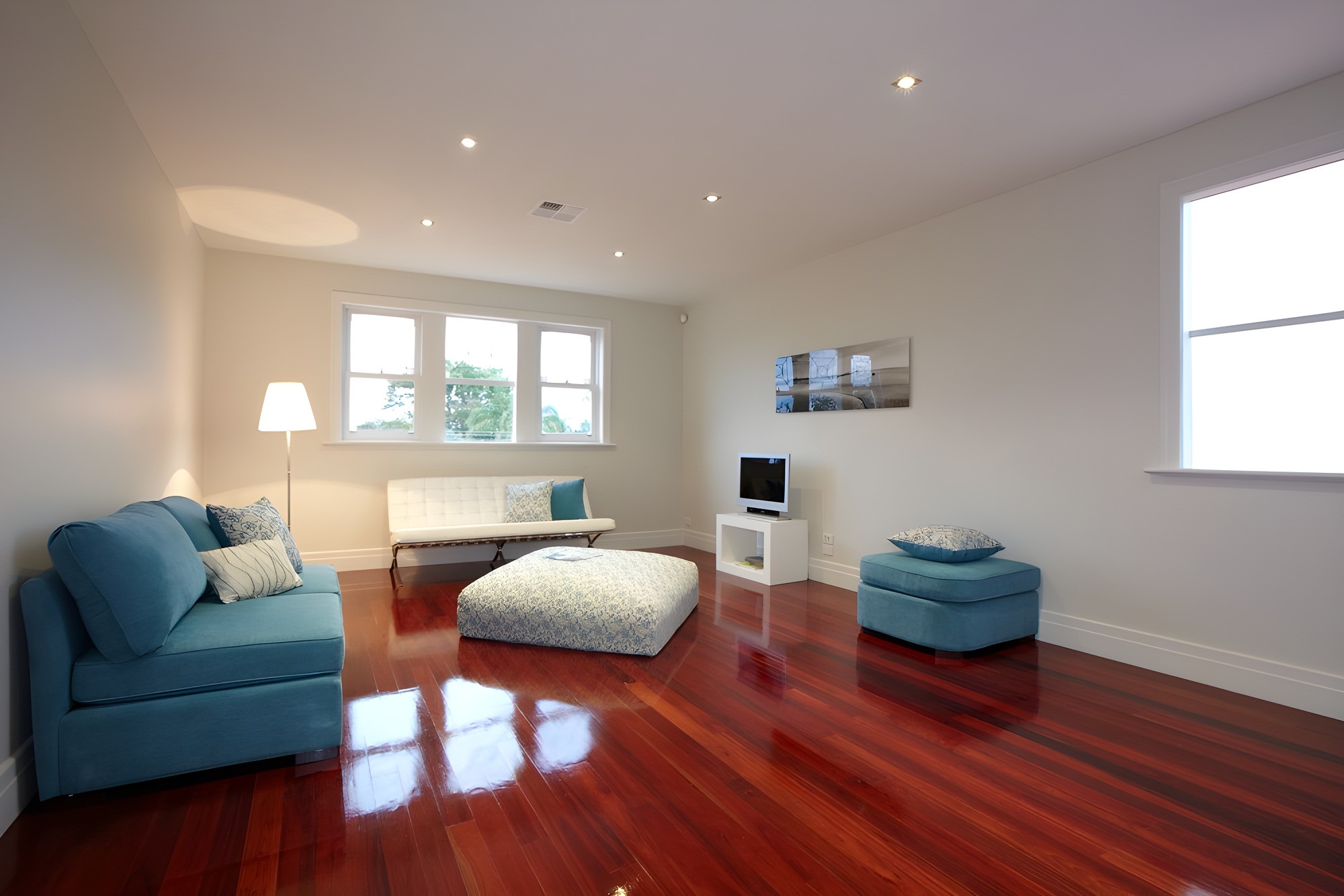 Living room in the Carnegie custom home