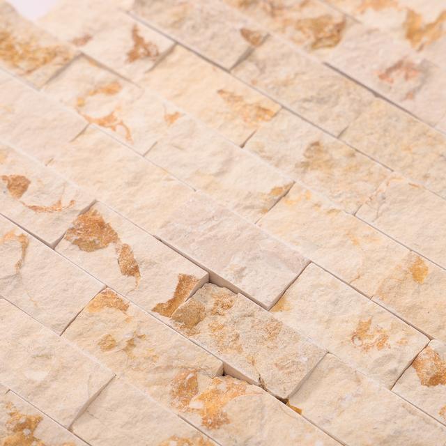Crema Marfil Face Stone Subway Tiles — mosaic subway (gạch thẻ) bằng đá marble tự nhiên