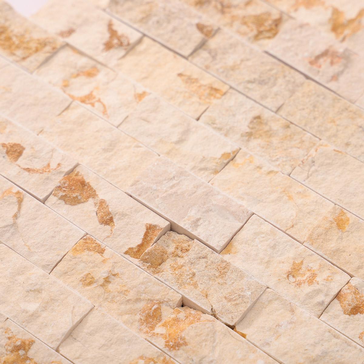 Crema Marfil Face Stone Subway Tiles — mosaic subway (gạch thẻ) bằng đá marble tự nhiên