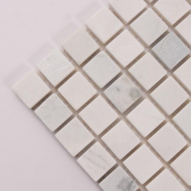 Thassos White Square Marble Mosaic Tiles for Walls & Floors — mosaic vuông bằng đá marble trắng
