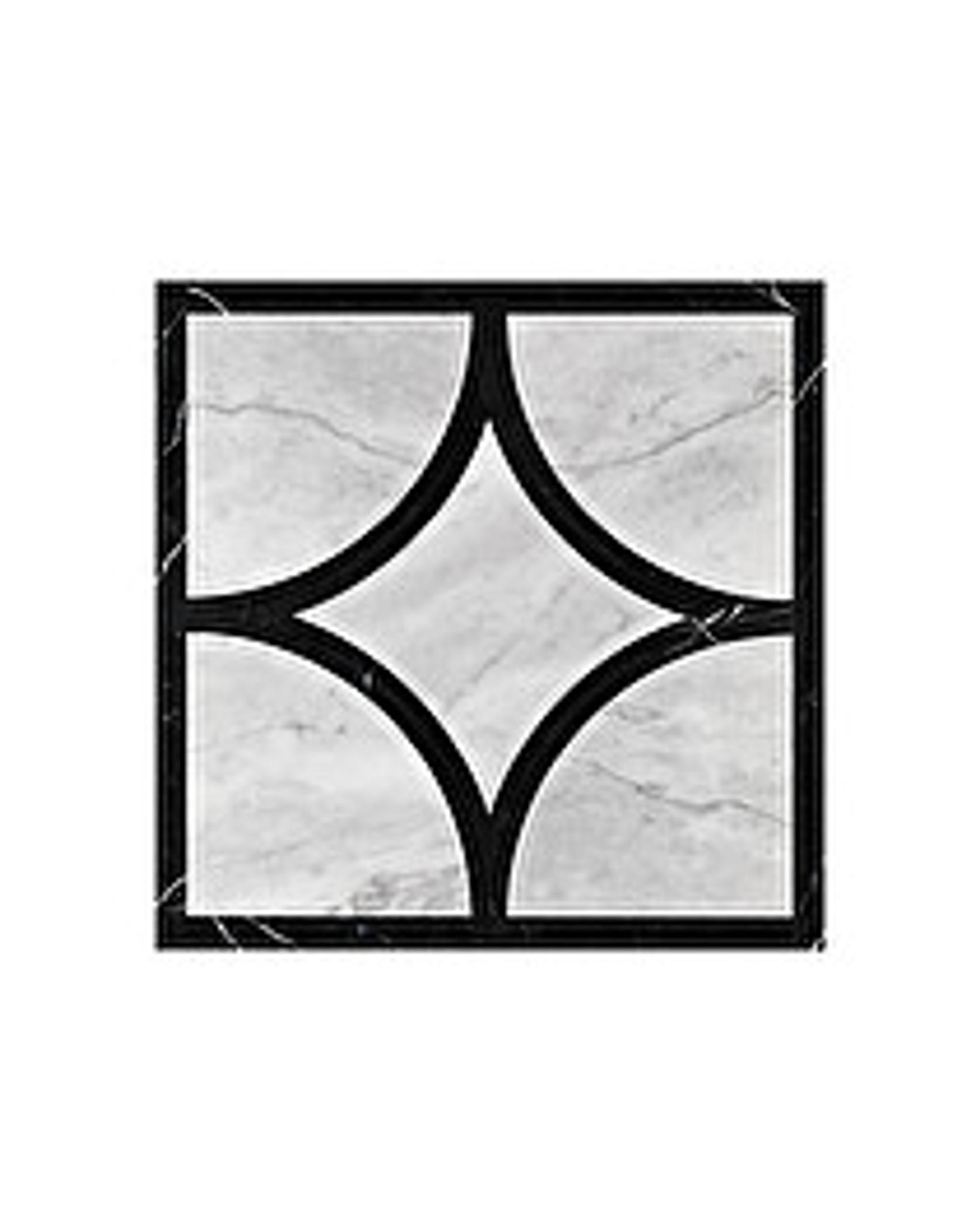 Sàn họa tiết marble Prestige 3 — Carrara trắng và Marquina đen, Rochelle Couture