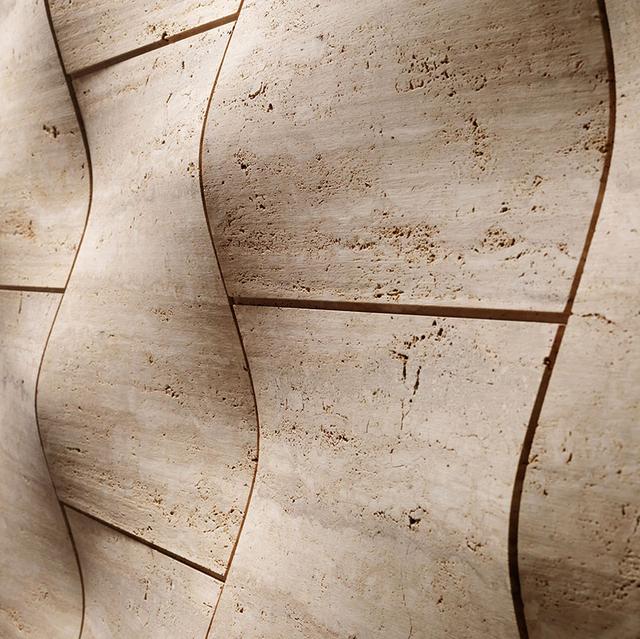 Vách đá 3D Organza — bề mặt đá tự nhiên điêu khắc nổi khối, Lithos