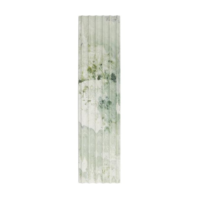Light Green Marble Fluted Tile for Serene Spa and Vanity Wall Design — mosaic rãnh sọc (fluted) bằng đá marble xanh lục