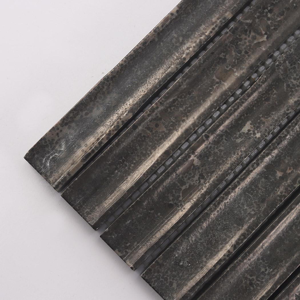 Dark Brown Fluted Marble Mosaic Tile — mosaic rãnh sọc (fluted) bằng đá marble nâu