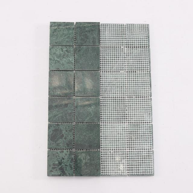 Large Square Marble Mosaic Tile Shower Kitchen Backsplash — mosaic vuông bằng đá marble tự nhiên