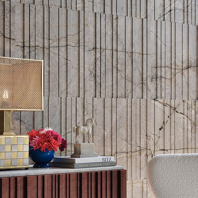 Vách đá 3D Barcode Zero — bề mặt đá tự nhiên điêu khắc nổi khối, Lithos