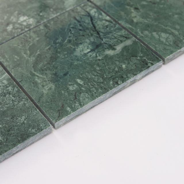 Large Square Marble Tile Bathroom Floor and Wall Verde Green Mosaic — mosaic vuông bằng đá marble xanh lục