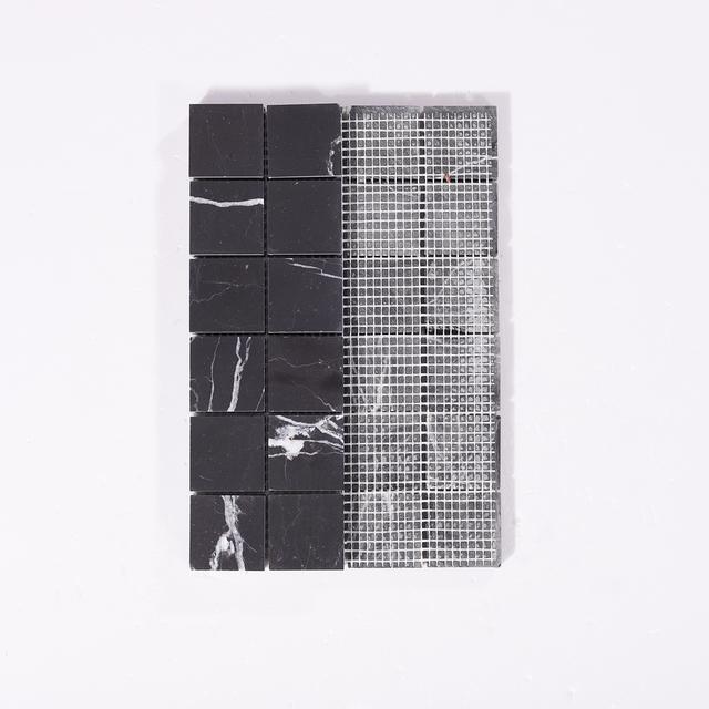Nero Marquina Black Square Marble Mosaic Tiles — mosaic vuông bằng đá marble đen