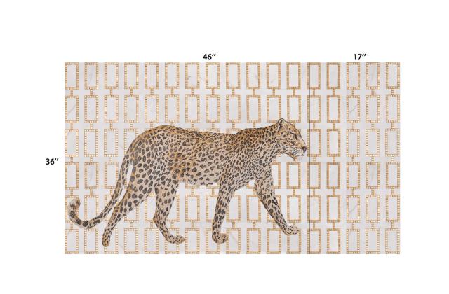 Leopard Mosaic Tile Art — mosaic ghép nghệ thuật bằng đá marble tự nhiên