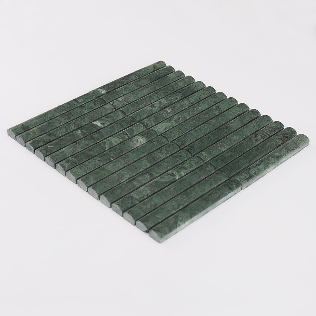 Dark Green Fluted Marble Kit Kat Wall Tile Bathroom Mosaic — mosaic rãnh sọc (fluted) bằng đá marble xanh lục