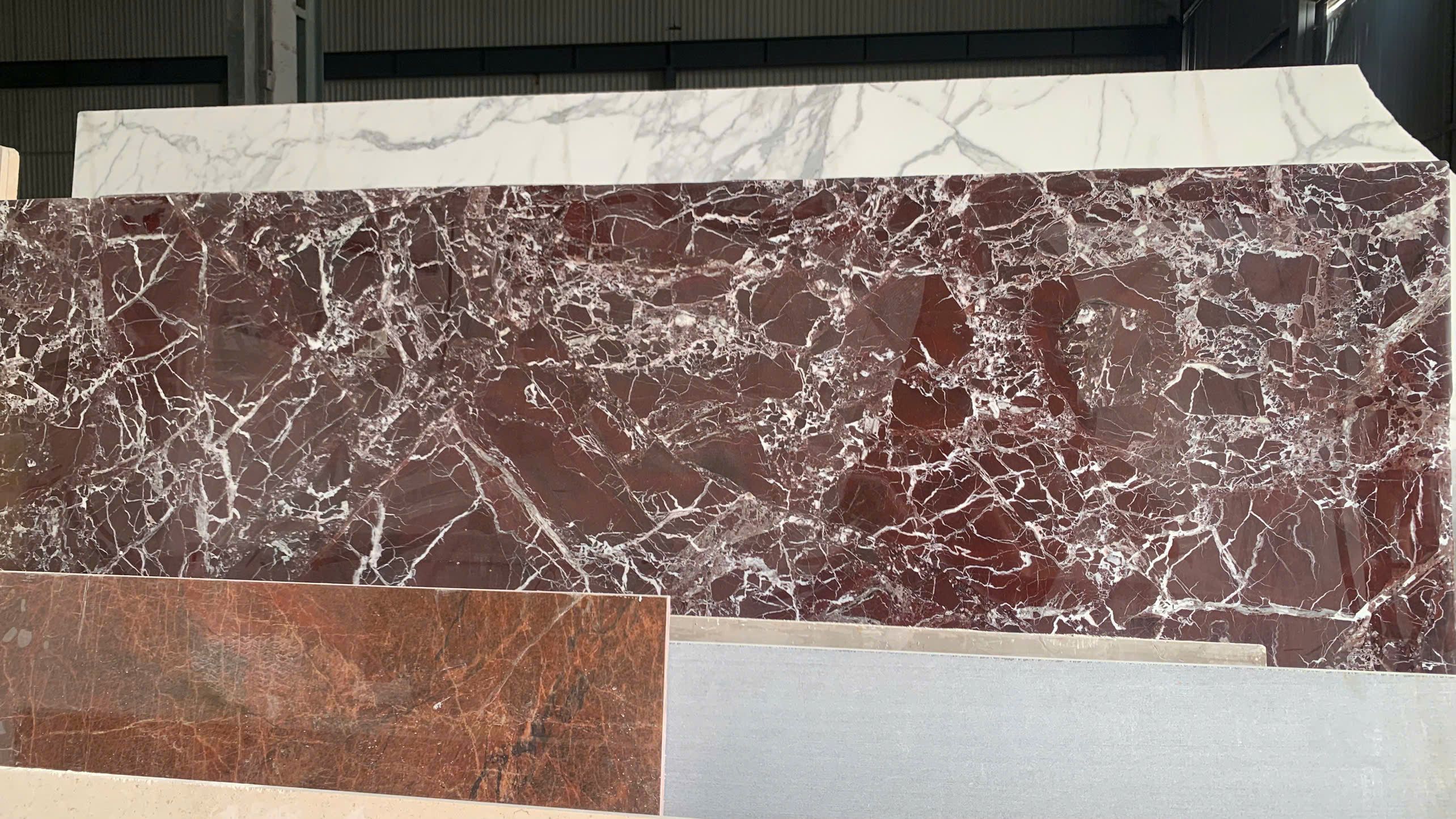 Đá tấm (slab) — Marble đỏ Rosso Levanto