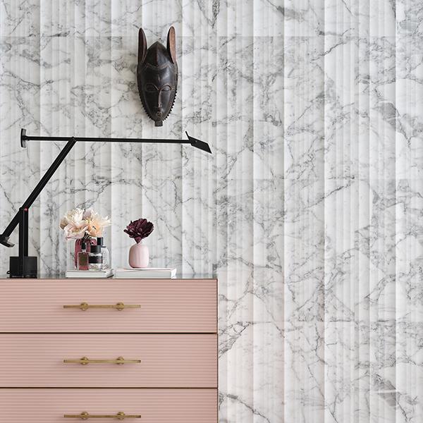 Vách đá 3D Plissé — bề mặt đá tự nhiên điêu khắc nổi khối, Lithos