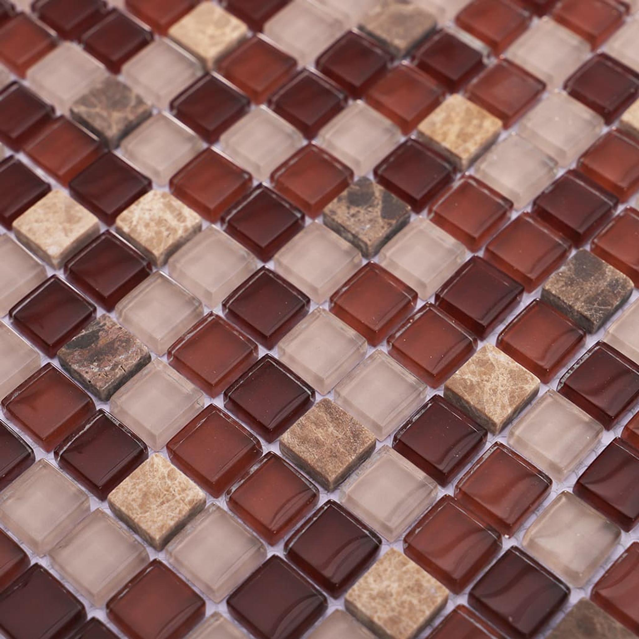 Crystal Glass and Marble Mosaic Tile — mosaic ghép nghệ thuật bằng đá marble tự nhiên