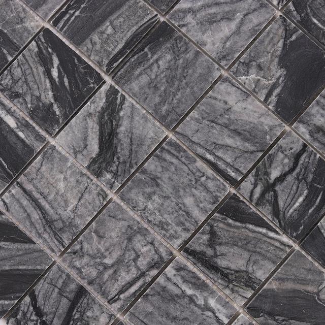 Bardiglio Square Marble Mosaic Tiles 48X48 for Elegant Spaces — mosaic vuông bằng đá marble tự nhiên