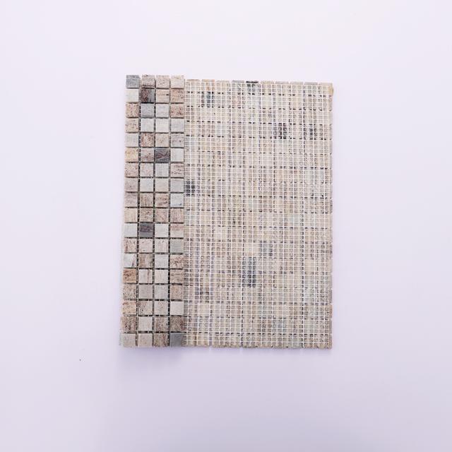 Gray Wooden Square Marble Honed Mosaic Tile — mosaic vuông bằng đá marble xám