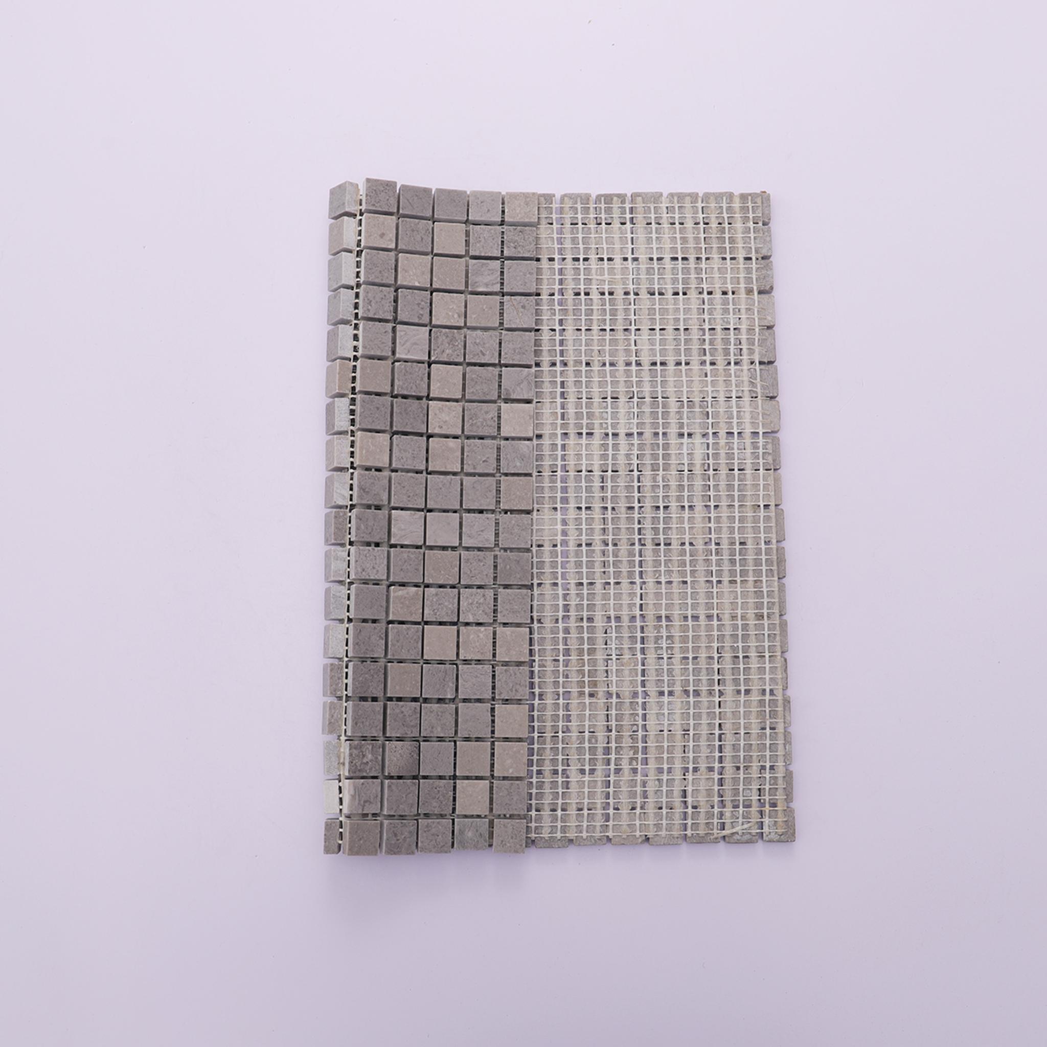 Small Gray Square Polished Marble Mosaic Tiles — mosaic vuông bằng đá marble xám