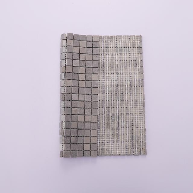Small Gray Square Polished Marble Mosaic Tiles — mosaic vuông bằng đá marble xám
