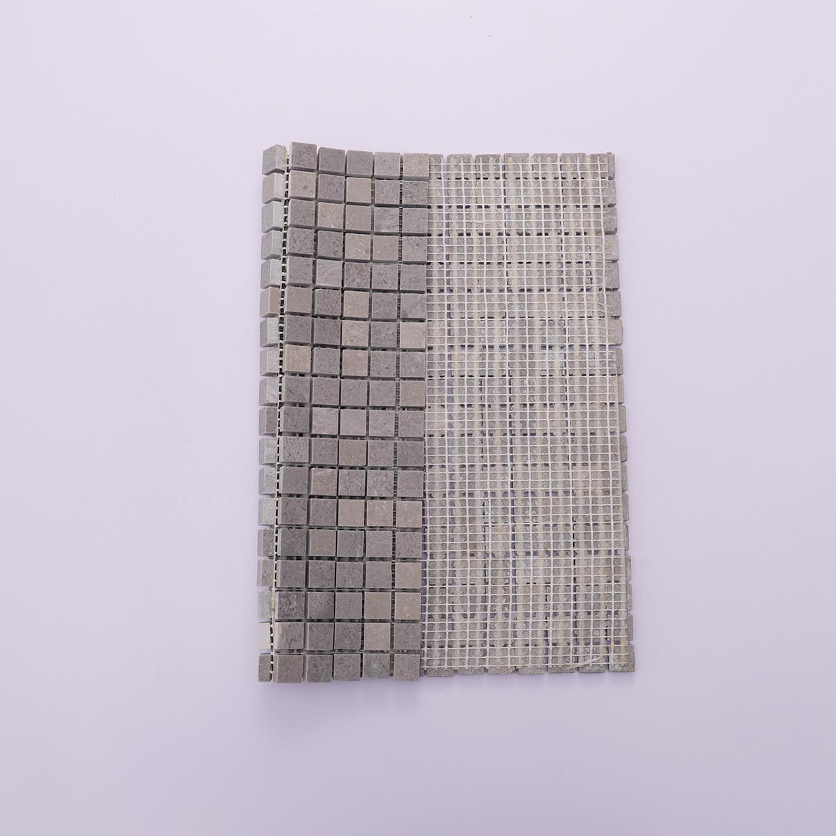 Small Gray Square Polished Marble Mosaic Tiles — mosaic vuông bằng đá marble xám
