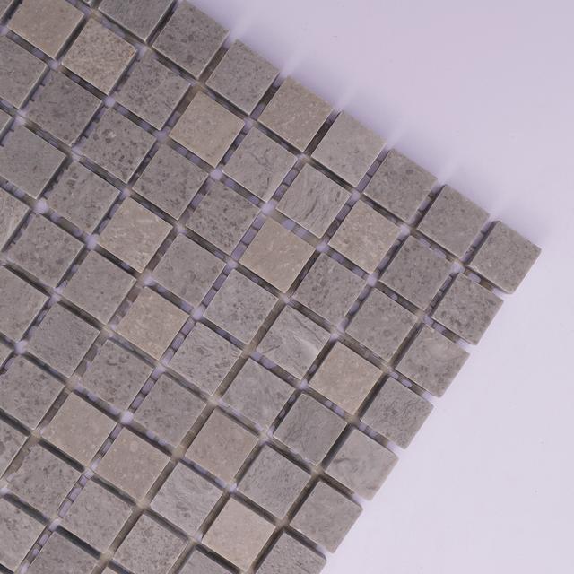 Small Gray Square Polished Marble Mosaic Tiles — mosaic vuông bằng đá marble xám
