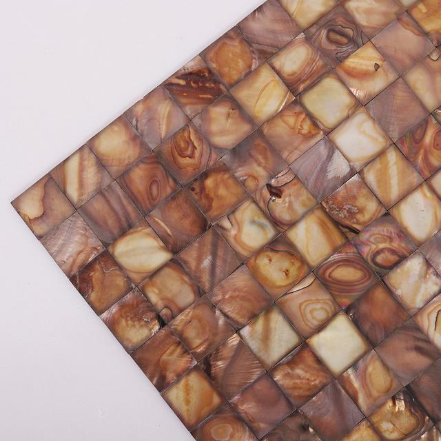 Brown Square Mother of Pearl Mosaic Tile — mosaic vuông bằng xà cừ nâu