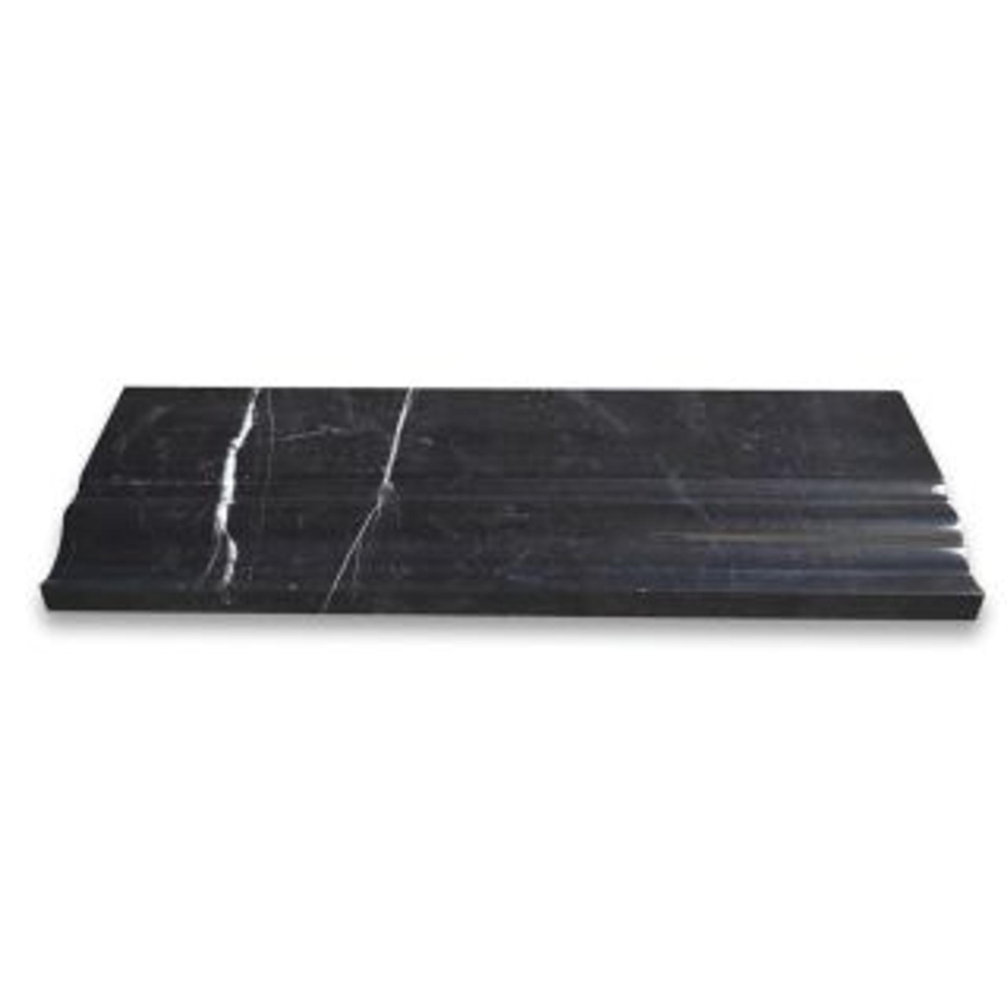 Phào chỉ đá Nero Marquina Crown (phào đỉnh) — bề mặt đánh bóng (polished), Rochelle Couture