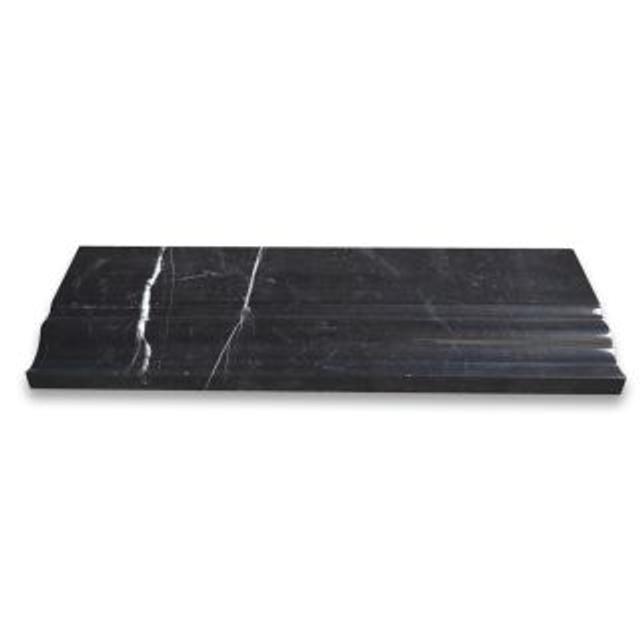 Phào chỉ đá Nero Marquina Crown (phào đỉnh) — bề mặt đánh bóng (polished), Rochelle Stone