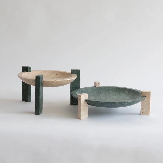 Mâm trung tâm Block Stand cao — nội thất đá Rochelle