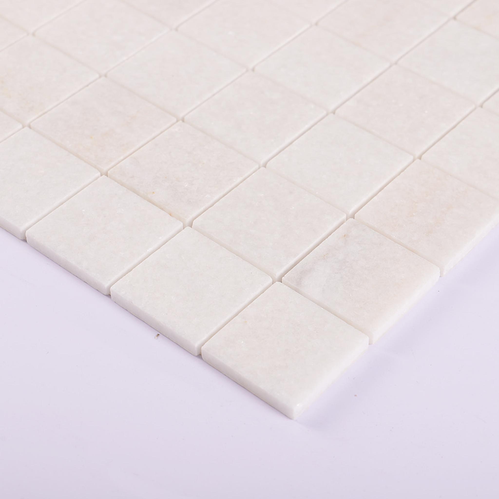 White Square Marble Mosaic Tile 2 x 2 Inch — mosaic vuông bằng đá marble trắng