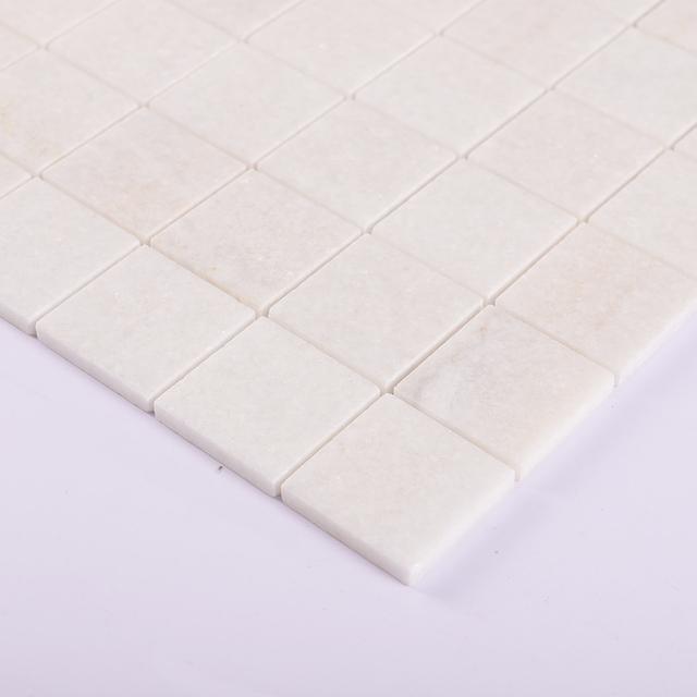 White Square Marble Mosaic Tile 2 x 2 Inch — mosaic vuông bằng đá marble trắng
