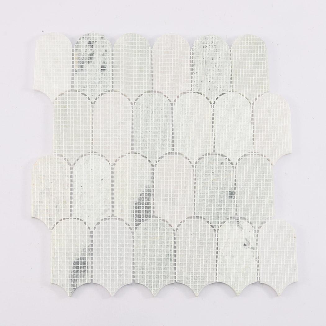 Light Green Arched Marble Mosaic Bathroom Backsplash Accent Wall Tile — mosaic ghép nghệ thuật bằng đá marble xanh lục