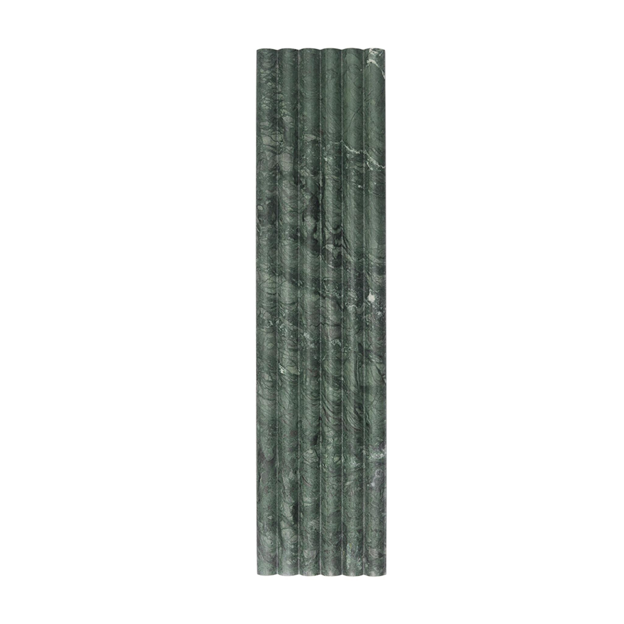 Dark Green Round Fluted Marble Tile — mosaic rãnh sọc (fluted) bằng đá marble xanh lục đậm