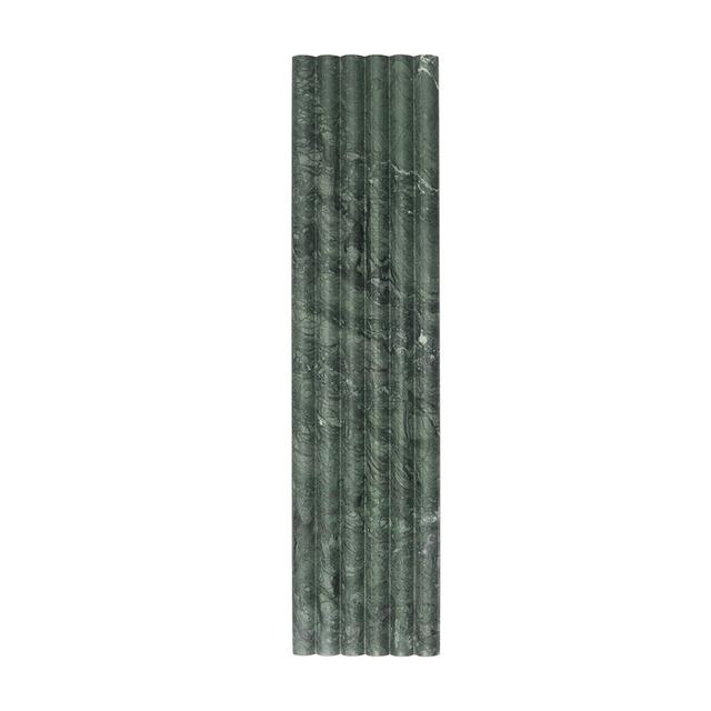Dark Green Round Fluted Marble Tile — mosaic rãnh sọc (fluted) bằng đá marble xanh lục đậm