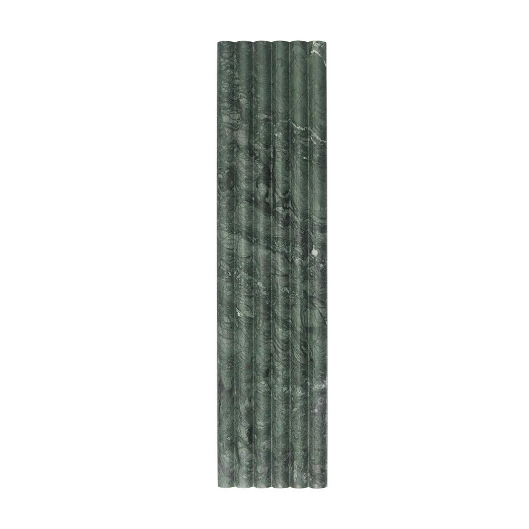 Dark Green Round Fluted Marble Tile — mosaic rãnh sọc (fluted) bằng đá marble xanh lục đậm